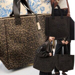 🆕 ALL SAINTS 🧿 NWT Izzy Fzzy Leopard Tote, Large - Brown/Black Leopard